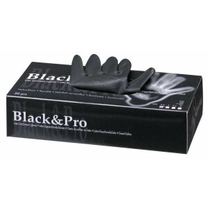 Black&Pro Latexhandschuhe puderfrei schwarz klein...