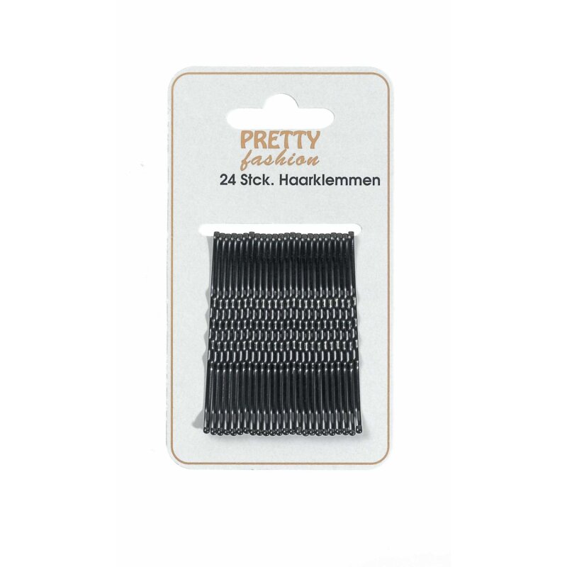 Comair Pretty Fashion Haarklemmen schwarz ca. 6 cm 24 Stück