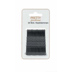 Comair Pretty Fashion Haarklemmen schwarz ca. 6 cm 24 Stück