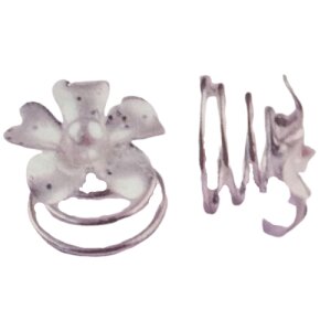 Haarspirale Blume mit Glitter und Perle silber 6 Stück