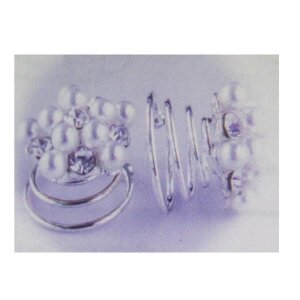 Haarspirale Perlen und Straß klein 6 Stück