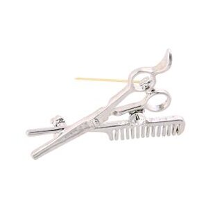 A&A Brosche mit Kamm und Schere