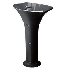 Waschsäule "Sea" schwarz/schwarzes Keramikbecken