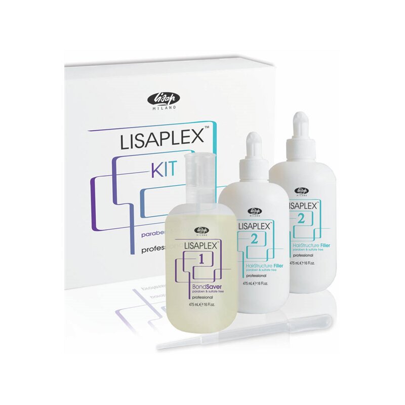 Lisaplex Kit mit 1x Lisaplex Bond Saver 475 ml, 2x Lisaplex Hair Structure Filler 475 ml
