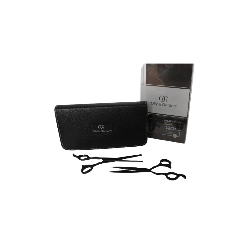 Olivia Garden SilkCut PRO Matt Black 2er Set HS 5,75''/MS 6,0'' EUR LH
