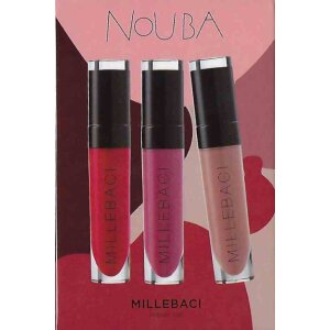 Nouba Millebaci Dauerhafter, Flüssiger Lippenstift Travel Set 3 für 2
