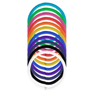 Denman Zopfgummis 4 mm, 18-er Karte, bunt sortiert