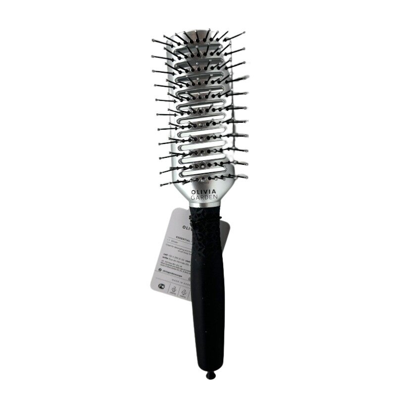 Olivia Garden Essential Style Tunnel Nylonborsten Silber