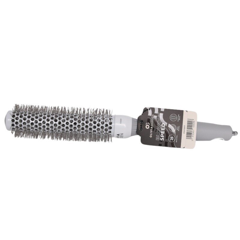 Olivia Garden Expert Blowout Speed Gewellte Borsten Weiß&Grau 25 mm