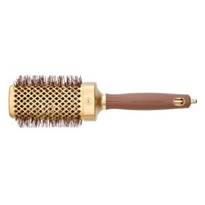 Olivia Garden Expert Blowout Straight Gewellte Borsten Gold&Braun 50 mm
